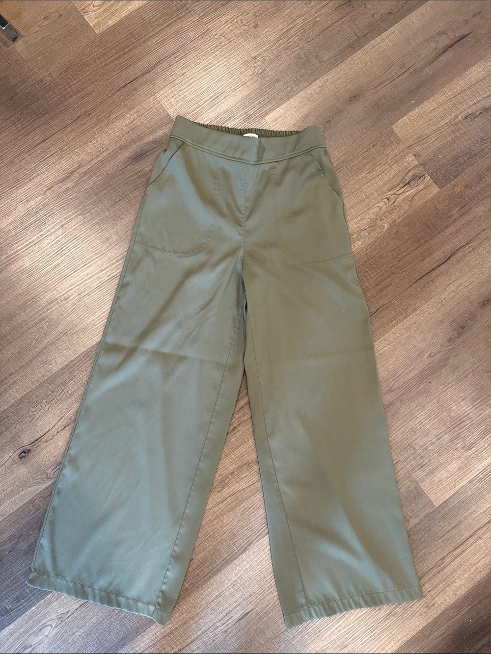 Max Studio Olive Green Wide-Leg Pull-On Pants